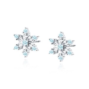 Cercei argint fulg de nea cu pietre bleu DiAmanti Z1788ER_AQ-DIA (Argint 925‰ 1 g.)